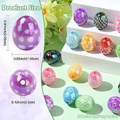 24Pcs 3 Styles UV Plating Opaque Acrylic Beads&nbsp;OACR-FS0002-63