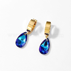 Cubic Zirconia Teardrop Dangle Hoop Earrings&nbsp;HL3316-1