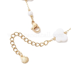 Summer Beach Natural White Shell Link Chain Anklets&nbsp;AJEW-AN00771-03