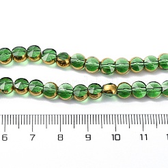 Half Plated Electroplate Transparent Glass Beads Strands&nbsp;EGLA-E060-02A-HP02