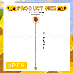 4Pcs Woolen Yarn Crochet Plant Bookmarks&nbsp;AJEW-CP0007-93