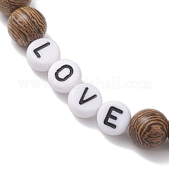 5Pcs 5 Styles Wooden Round Beaded Stretch Bracelet Sets&nbsp;BJEW-JB10847
