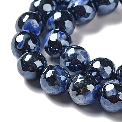 Electroplate Natural Fire Crackle Agate Beads Strands&nbsp;G-G0006-A01-02