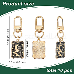 10Pcs Rectangle with Zinc Alloy Enamel Pendant Decorations&nbsp;HJEW-HY00018