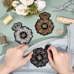 3Pcs 3 Colors Computerized Embroidery Cloth Iron on/Sew on Patches&nbsp;PATC-ME0001-24