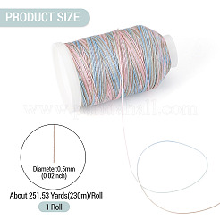 1 Roll Gradient Color Segment Dyed Round Waxed Polyester Cord&nbsp;YC-TADJ0001-03E