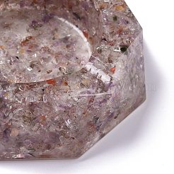 Resin with Natural Other Quartz Chip Stones Ashtray&nbsp;DJEW-F015-07D