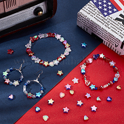 900Pcs 6 Styls Independence Day Themed Eco-Friendly Transparent Acrylic Beads Sets&nbsp;MACR-SP0001-55