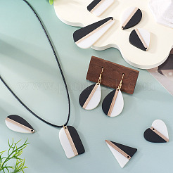 20Pcs 10 Styles Resin & Natural Wood Pendants&nbsp;RESI-TA0004-48