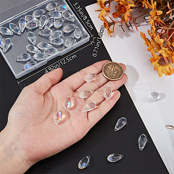 40Pcs Transparent Glass Beads&nbsp;GLAA-BBC0001-07B-02