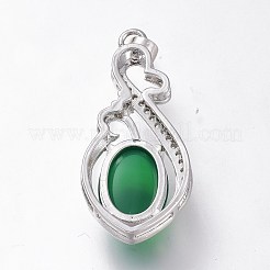 Brass Micro Pave Clear Cubic Zirconia Open Back Bezel Pendant Cabochon Settings&nbsp;ZIRC-I049-09