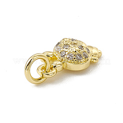 Brass Micro Pave Cubic Zirconia Charms&nbsp;ZIRC-F132-78G