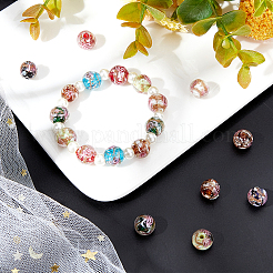 40Pcs 10 Colors Handmade Gold Sand Lampwork Beads&nbsp;LAMP-CA0001-06