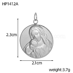Mother's Day 304 Stainless Steel Pendants&nbsp;X-STAS-OY005-42P-01