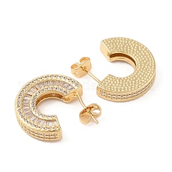 Rack Plating Brass with Clear Cubic Zirconia Stud Earrings for Women&nbsp;EJEW-G394-24G