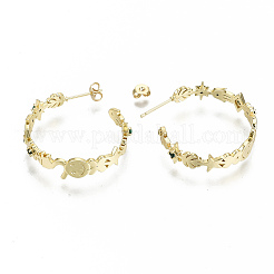 Brass Micro Pave Cubic Zirconia Stud Earrings&nbsp;EJEW-N011-31-NF