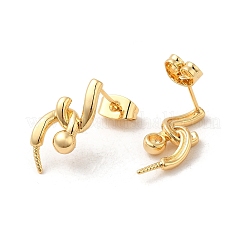 Brass Stud Earring Findings&nbsp;KK-M270-34G