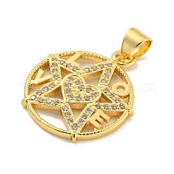 Rack Plating Brass Micro Pave Cubic Zirconia Pendants&nbsp;KK-B091-50A-G