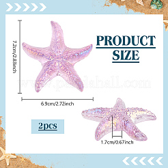 Dyed Natural Quartz Crystal Starfish Display Decorations Figurine Home Decoration&nbsp;DJEW-WH0039-181A