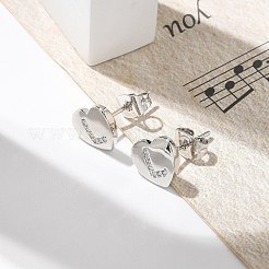 Rack Plating Brass Micro Pave Clear Cubic Zirconia Stud Earrings&nbsp;EJEW-K299-01P-L