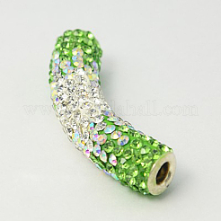 Polymer Clay Rhinestone Tube Beads&nbsp;RB-K002-10
