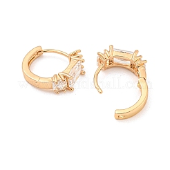 Brass Micro Pave Cubic Zirconia Hoop Earrings&nbsp;EJEW-A107-11B-KCG