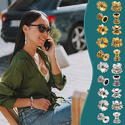 120Pcs 10 Styles Tibetan Style Alloy Bead Caps&nbsp;FIND-PH0020-93