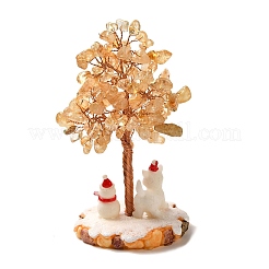 Christmas Natural Yellow Quartz Chips Tree Decorations&nbsp;DJEW-K028-01D