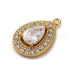Brass Micro Pave Cubic Zirconia Pendants&nbsp;KK-F895-11G