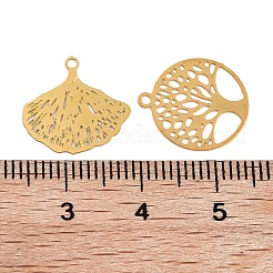 Stainless Steel Etched Metal Embellishments Pendants&nbsp;STAS-XCP0001-80
