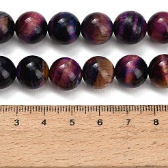 Natural Tiger Eye Beads Strands&nbsp;G-F591-18-12mm-10