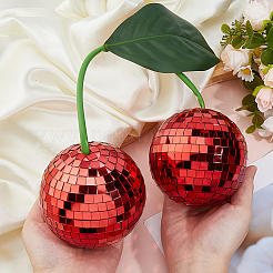 Glass Cherry Disco Ball Ornaments&nbsp;AJEW-WH0596-334