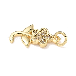 Brass Cubic Zirconia Pendants&nbsp;KK-L253-25G-01