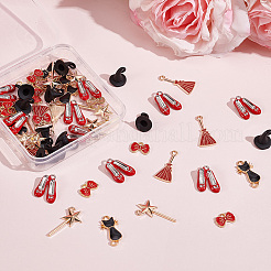 60Pcs 6 Styles Witch Theme Alloy Pendants&nbsp;TIBEP-SC0003-64