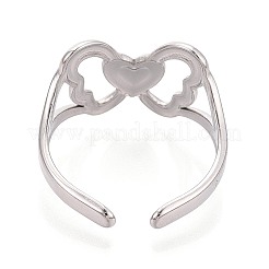Adjustable 304 Stainless Steel Cuff Rings for Women&nbsp;RJEW-N052-13P