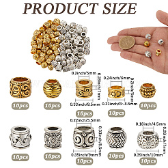 100Pcs 10 Styles Alloy European Beads&nbsp;FIND-SP0003-94