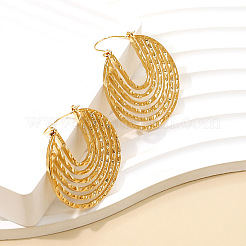 Hollow Line Flat Round Zinc Alloy Hoop Earrings&nbsp;FS-WG56B56-01