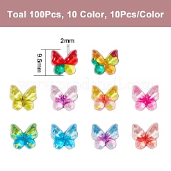 100Pcs 10 Colors Transparent Flat Back Resin Rhinestone Cabochons&nbsp;CRES-SZ0001-04