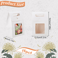 Folding Paper Gift Bags with Hole Handle and Plastic Visible Window&nbsp;LS-ABAG-WH0038-52B-02
