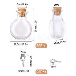 40Pcs 2 Style Glass Bottles&nbsp;AJEW-SC0001-34