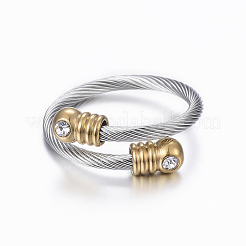 Trendy 304 Stainless Steel Torque Bangles & Rings Sets&nbsp;SJEW-H073-10A