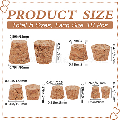 90pcs 5 styles Cork Bottle Stoppers&nbsp;AJEW-GF0009-39B
