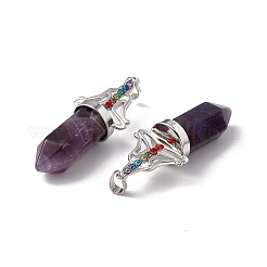Natural Amethyst Big Pointed Pendants&nbsp;G-I342-01P-02