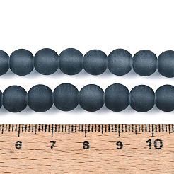 Frosted Transparent Glass Beads Strands&nbsp;GLAA-S031-8mm-12-01