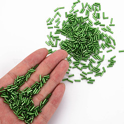 Plated Glass Bugle Beads&nbsp;SEED-S046-01B-27