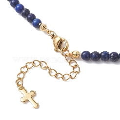 Natural Lapis Lazuli Round Graduated Beaded Necklaces&nbsp;NJEW-JN05654-02