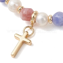 Brass Cross Charm Bracelets&nbsp;BJEW-JB13531