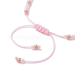 Valentine's Day Natural Rose Quartz & TOHO Round Seed Beads Braided Bead Bracelets for Women&nbsp;BJEW-MZ00244-02