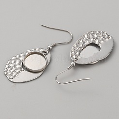 304 Stainless Steel Geometric Dangle Earring Settings&nbsp;FIND-WH0032-74P-03