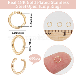 600Pcs 304 Stainless Steel Open Jump Rings&nbsp;STAS-BBC0004-96A